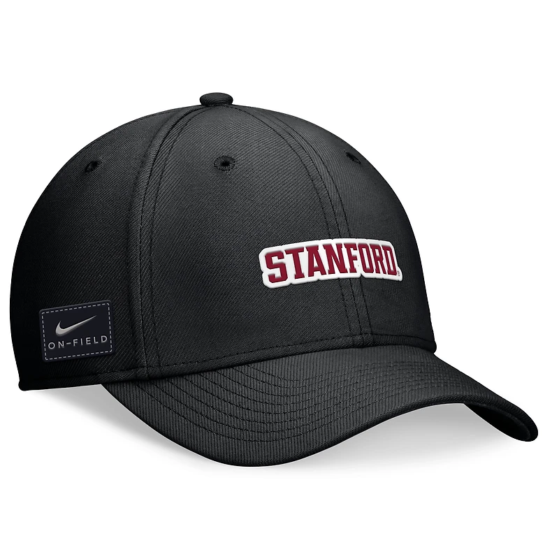 Casquette Nike Stanford Cardinal 2024 Sideline Rise Swoosh Flex unisexe noire