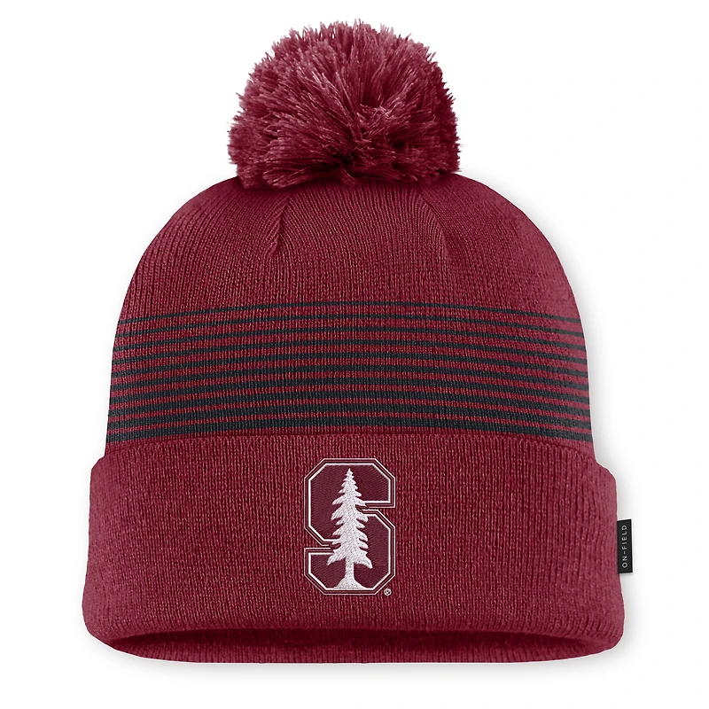 Bonnet unisexe Nike Cardinal Stanford Cardinal 2026 On-Field à revers et pompon