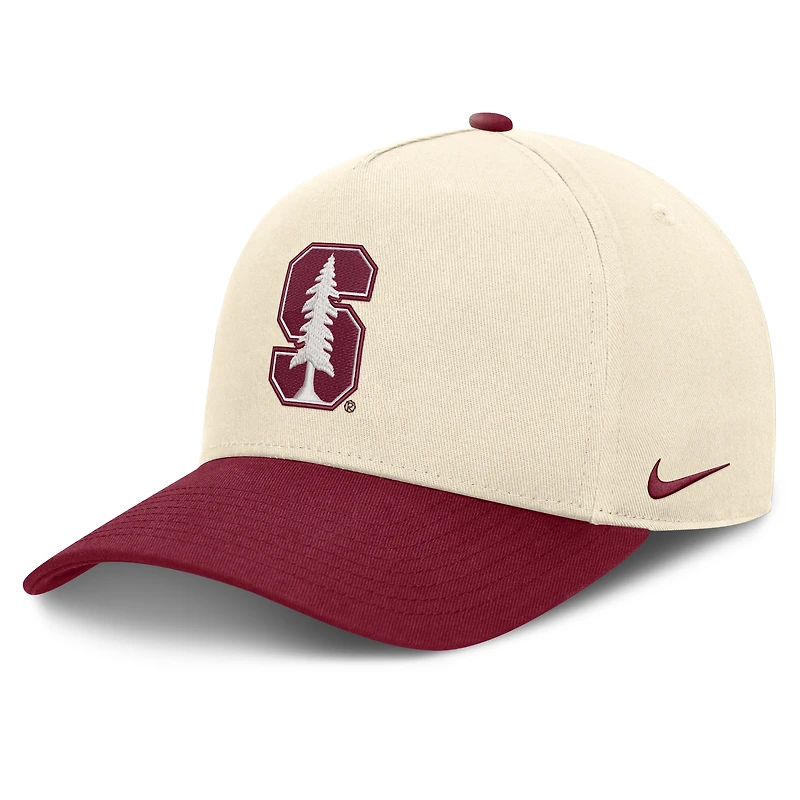 Casquette unisexe Nike Natural/Cardinal Stanford Cardinal Campus Prep Rise ajustable