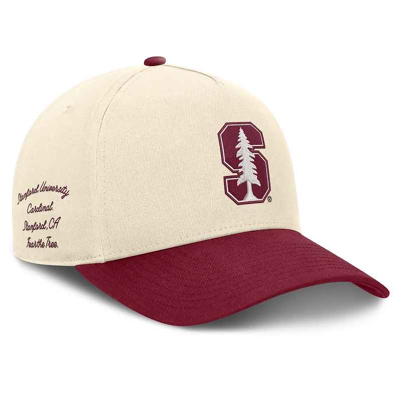 Casquette unisexe Nike Natural/Cardinal Stanford Cardinal Campus Prep Rise ajustable