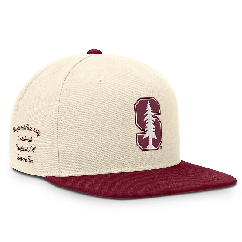 Unisex Nike Natural/Cardinal Stanford Cardinal Campus Prep Snapback Hat