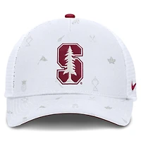 Casquette trucker unisexe Nike blanche Stanford Cardinal Country Club Golfin' Rise ajustable