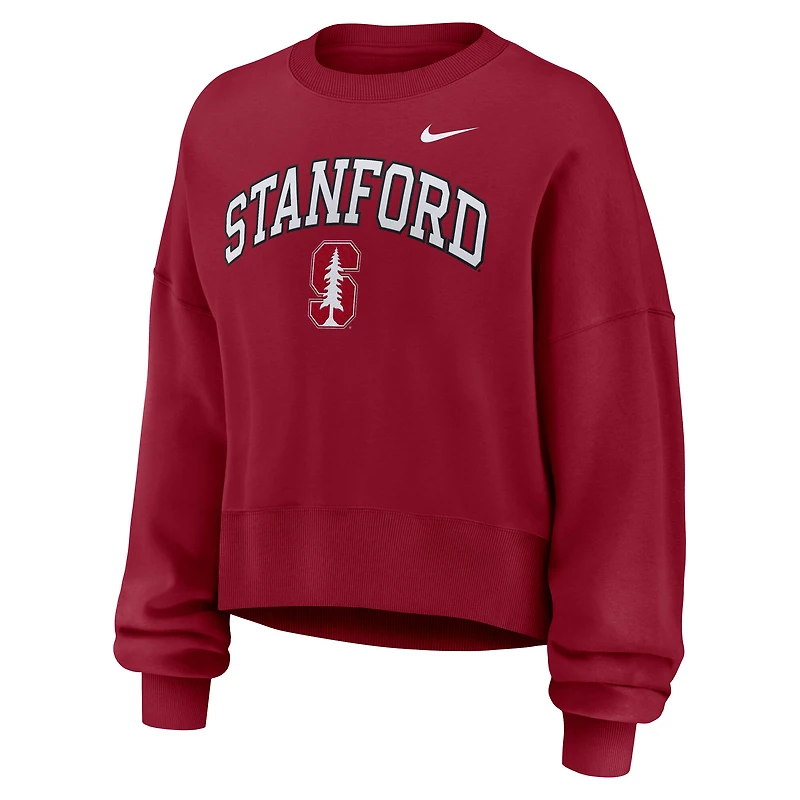 Women's Nike Cardinal Stanford Oversized Phoenix Arch Pullover Sweatshirt