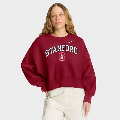 Women's Nike Cardinal Stanford Oversized Phoenix Arch Pullover Sweatshirt