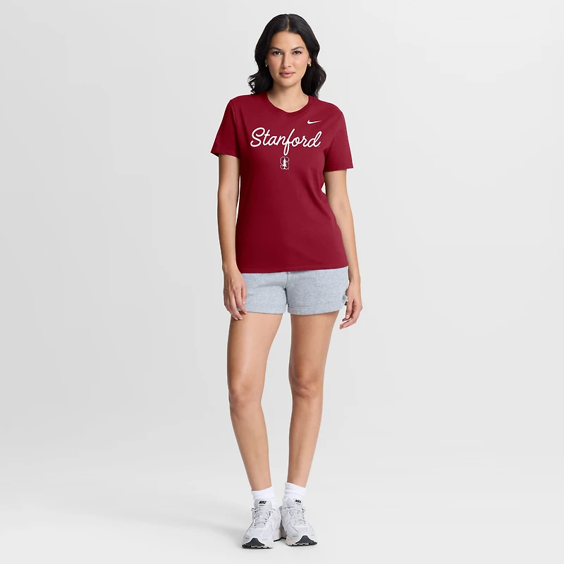 Women's Nike Cardinal Stanford Script Mantra Logo T-Shirt