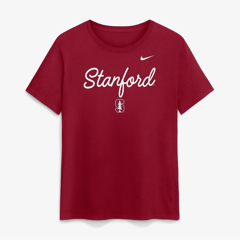 Women's Nike Cardinal Stanford Script Mantra Logo T-Shirt