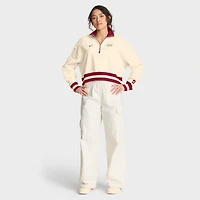 Sweat-shirt court à demi-zip oversize Nike Stanford Cardinal couleur crème pour femme