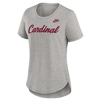 Women's Nike Heather Gray Stanford Cardinal Legacy Tri-Blend T-Shirt
