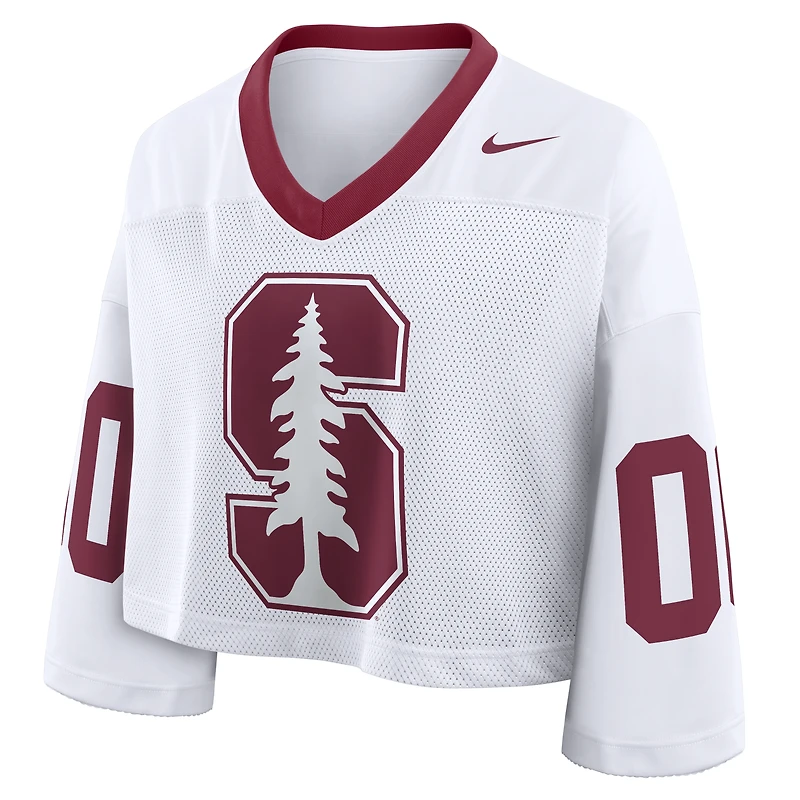 Maillot de mode court Nike Stanford Cardinal blanc oversize à logo pour femme