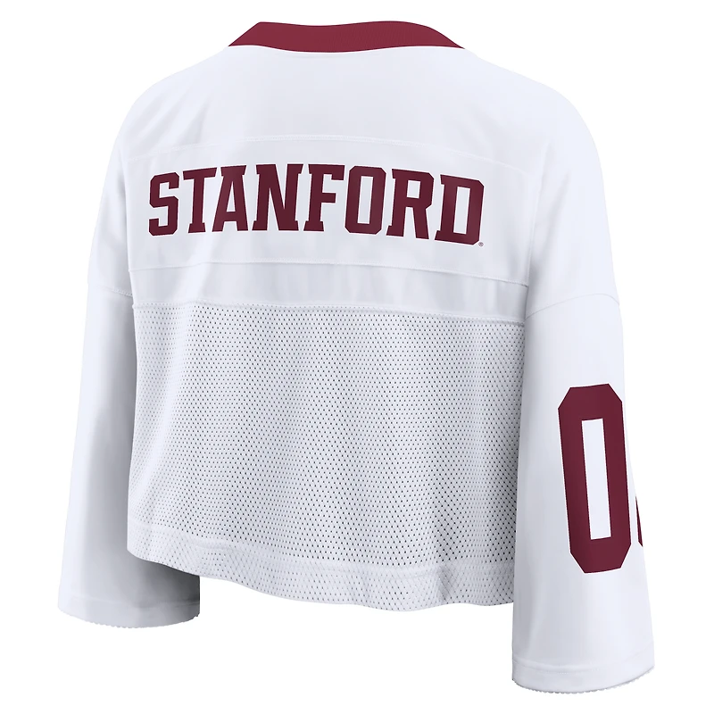 Maillot de mode court Nike Stanford Cardinal blanc oversize à logo pour femme