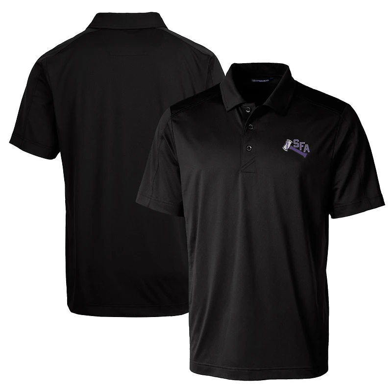 Polo extensible texturé pour homme Cutter & Buck, noir, avec logo de l'équipe Stephen F Austin Lumberjacks, grande taille