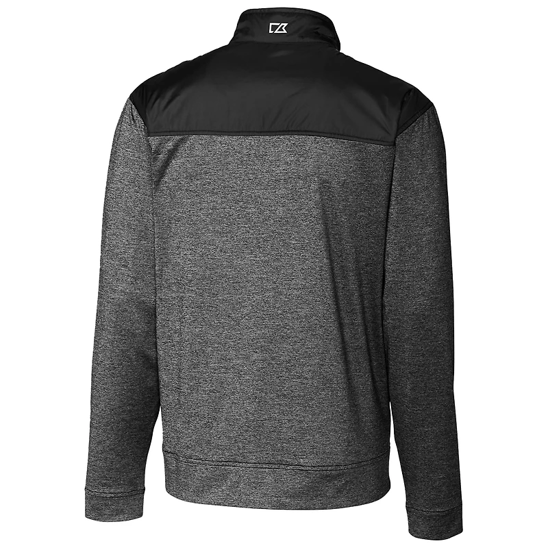 Men's Cutter & Buck Black Stephen F Austin Lumberjacks Vault Stealth Hybrid Quilted Full-Zip Windbreaker Jacket