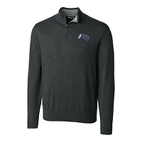 Men's Cutter & Buck Heather Charcoal Stephen F Austin Lumberjacks Lakemont Quarter-Zip Pullover Sweater