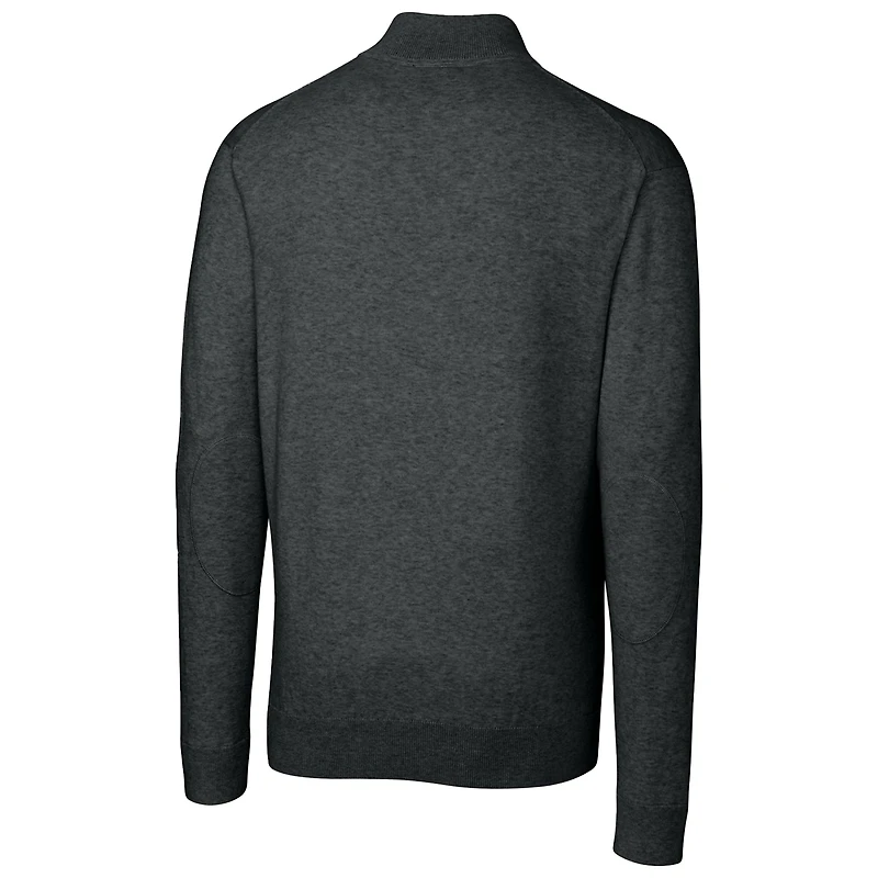 Men's Cutter & Buck Heather Charcoal Stephen F Austin Lumberjacks Lakemont Quarter-Zip Pullover Sweater
