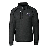 Men's Cutter & Buck Heather Charcoal Stephen F Austin Lumberjacks Mainsail Sweater-Knit Half-Zip Pullover Jacket