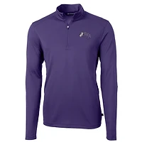 Men's Cutter & Buck Purple Stephen F Austin Lumberjacks Virtue Eco Pique Recycled Quarter-Zip Pullover Top