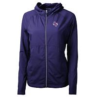 Women's Cutter & Buck Purple Stephen F Austin Lumberjacks Adapt Eco Knit Full-Zip Hoodie