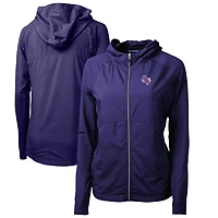 Women's Cutter & Buck Purple Stephen F Austin Lumberjacks Adapt Eco Knit Full-Zip Hoodie