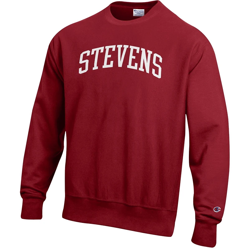 Sweat-shirt ras du cou en polaire à tissage inversé Champion Red Stevens Institute of Technology pour homme