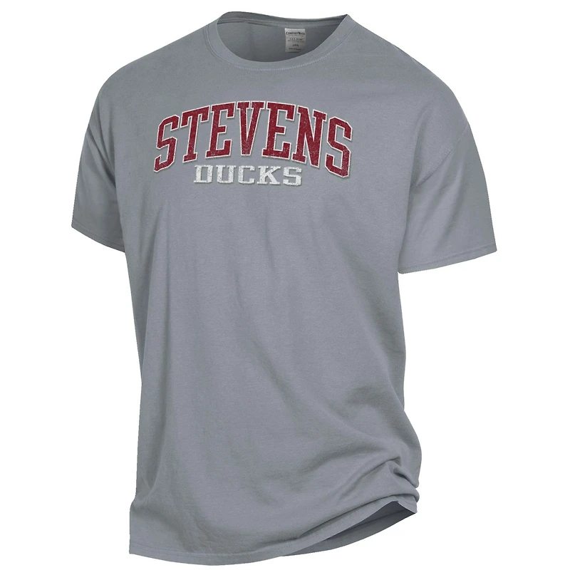 Men's ComfortWash Gray Stevens Institute of Technology Ducks Garment Dyed T-Shirt
