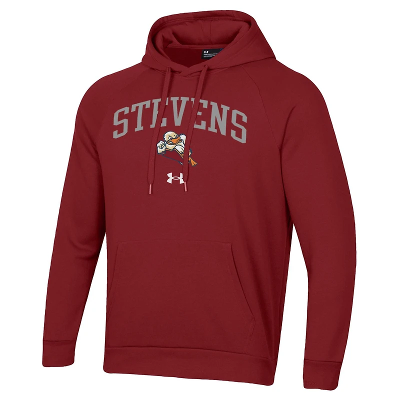 Sweat à capuche polaire Under Armour Red Stevens Institute of Technology Ducks All Day pour homme