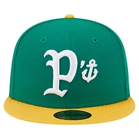 Casquette ajustée 59FIFTY pour homme New Era verte/jaune Stockton Ports Authentic Collection