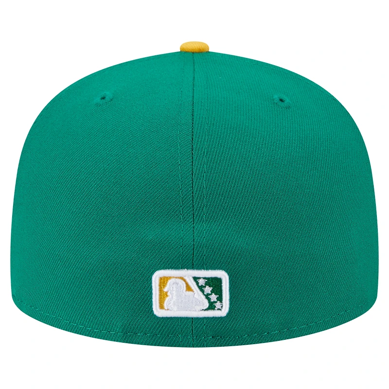 Men's New Era  Green/Yellow Stockton Ports Authentic Collection 59FIFTY Fitted Hat
