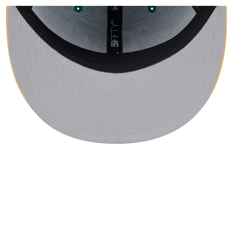 Casquette ajustée 59FIFTY pour homme New Era verte/jaune Stockton Ports Authentic Collection