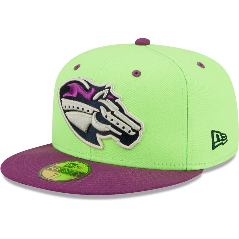 Casquette ajustée New Era vert/violet Caballos De Stockton Copa La Diversion 59FIFTY pour hommes