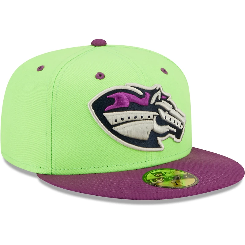 Casquette ajustée New Era vert/violet Caballos De Stockton Copa La Diversion 59FIFTY pour hommes