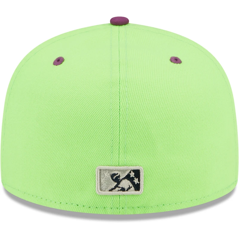 Casquette ajustée New Era vert/violet Caballos De Stockton Copa La Diversion 59FIFTY pour hommes