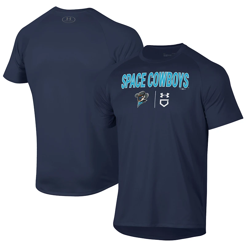 T-shirt technique Under Armour bleu marine Sugar Land Space Cowboys pour homme