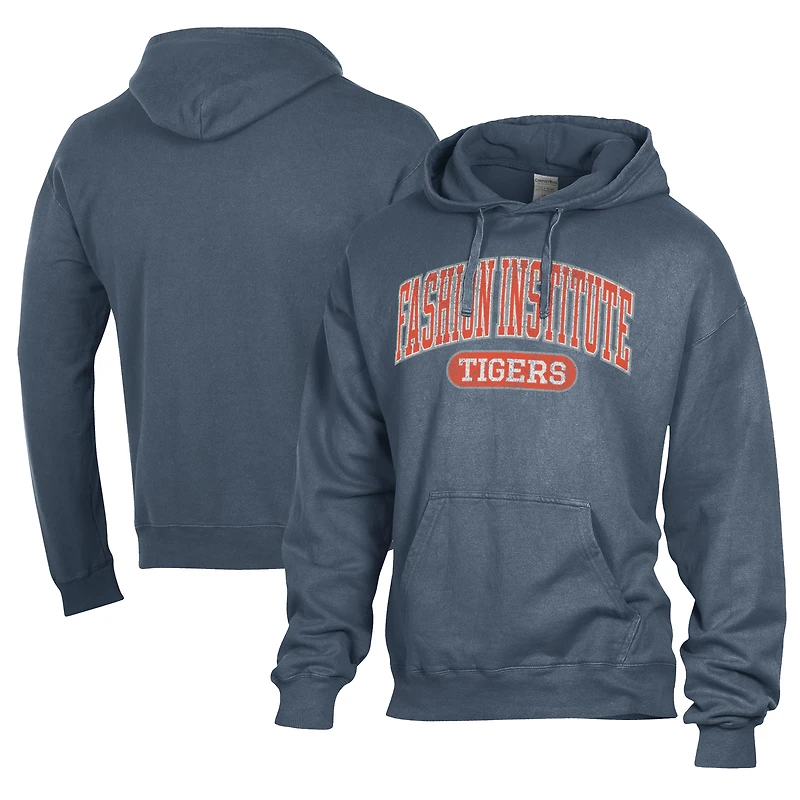Sweat à capuche léger en polaire bleu délavé pour homme, motif SUNY Fashion Institute of Technology Tigers