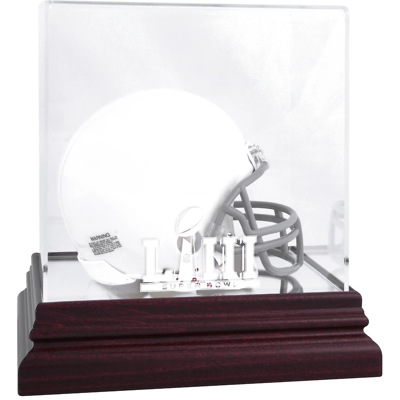 Vitrine miniature en acajou avec logo du Super Bowl LIII