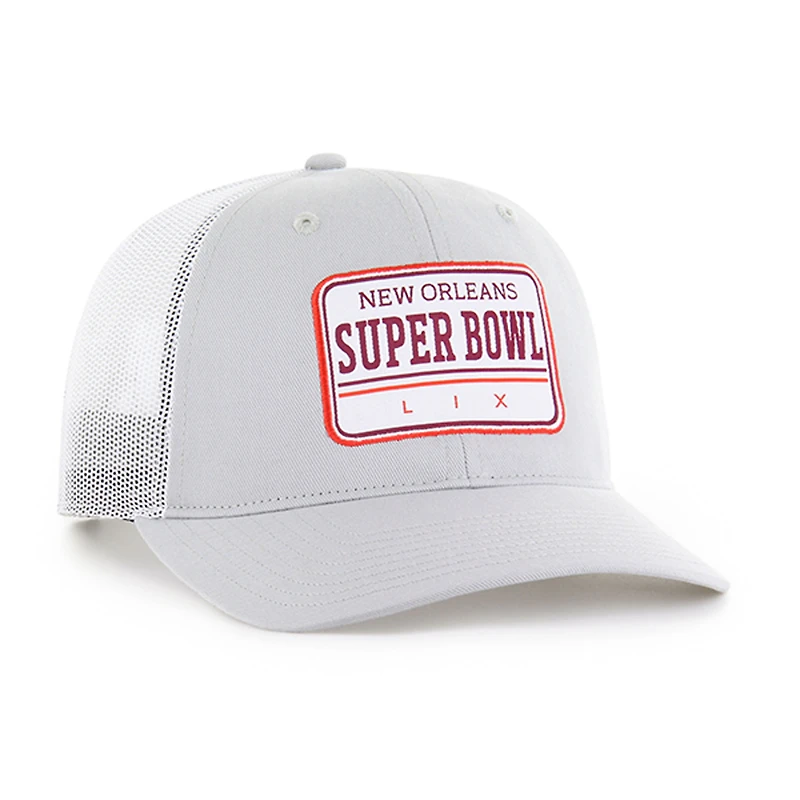Casquette de camionneur ajustable grise Super Bowl LIX Ellington '47 pour homme