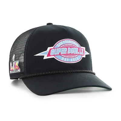 Men's '47  Black Super Bowl LX Frame Out Mesh Relaxed Adjustable Hitch Hat