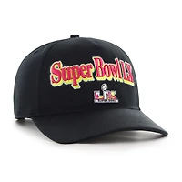 Casquette homme '47 Black Super Bowl LX Script Fade Relaxed Adjustable Hitch