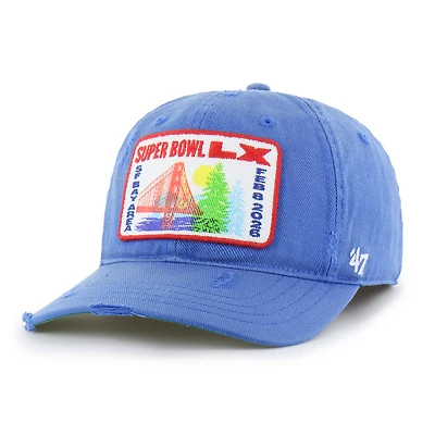 Men's '47 Blue Super Bowl LX Distressed Franchise Fitted Hat