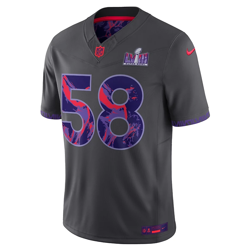Men's Nike Anthracite Super Bowl LVIII Limited Jersey