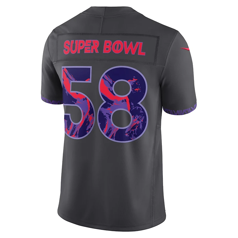 Men's Nike Anthracite Super Bowl LVIII Limited Jersey