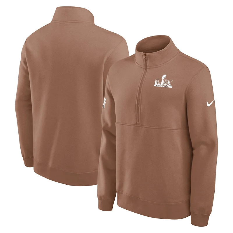 Men's Nike Brown Super Bowl LX Half-Zip Pullover