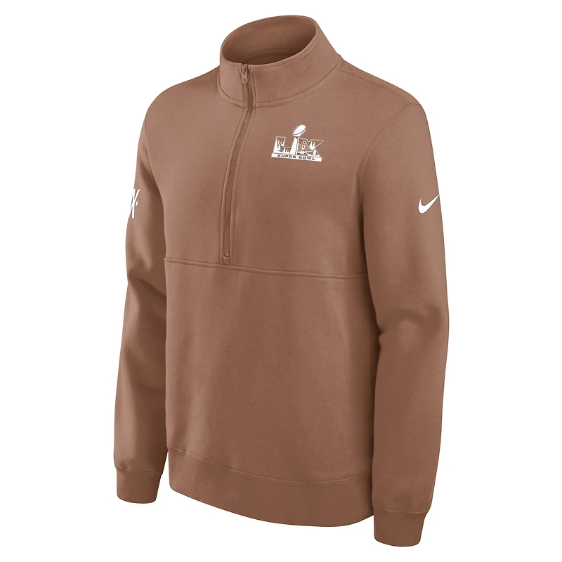 Men's Nike Brown Super Bowl LX Half-Zip Pullover