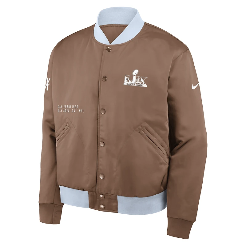 Veste bomber Nike Super Bowl LX Legacy marron pour homme