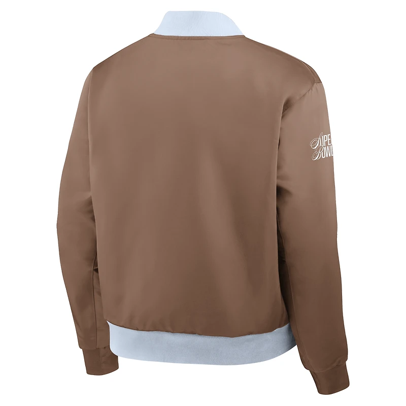 Men's Nike Brown Super Bowl LX Legacy Full-Snap Bomber Jacket