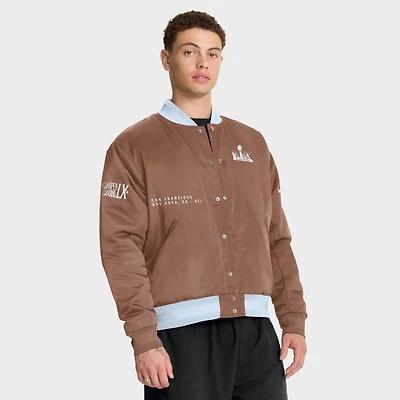 Men's Nike Brown Super Bowl LX Legacy Full-Snap Bomber Jacket