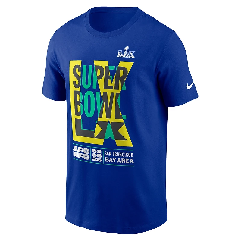 T-shirt Nike Royal Super Bowl LX Essential pour homme