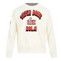 Men's Pro Standard Cream Super Bowl LIX Fleece Crewneck Sweatshirt