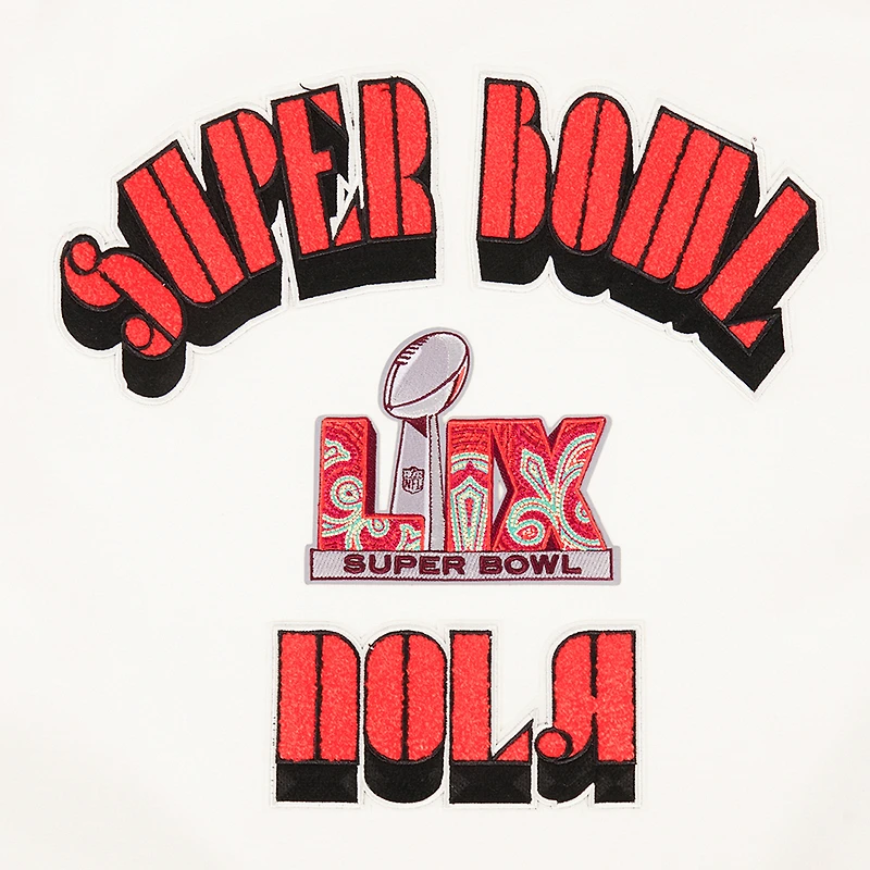 Men's Pro Standard Cream Super Bowl LIX Fleece Crewneck Sweatshirt