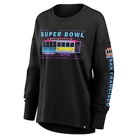 Women's Fanatics Black Super Bowl LX Trolley Car Long Sleeve T-Shirt