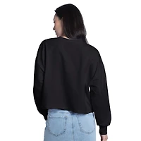 Women's G-III 4Her by Carl Banks  Black Super Bowl LX Bleachers French Terry Cropped Sweatshirt